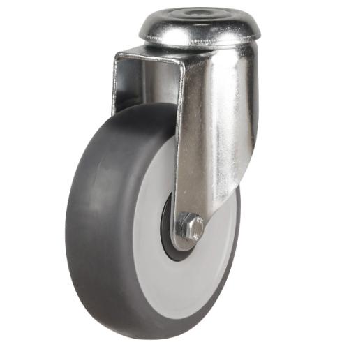 Light Duty 125mm Synthetic Non-Marking Rubber Swivel Castor - 90kg Load