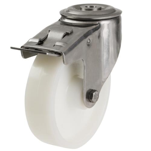 Medium Duty 125mm Nylon Swivel Braked Castor - 270kg Load
