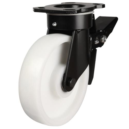 Extra Heavy Duty 125mm Nylon Swivel Braked Castor - 750kg Load
