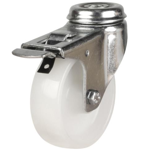 Light Duty 125mm Polypropylene Swivel Braked Castor - 100kg Load