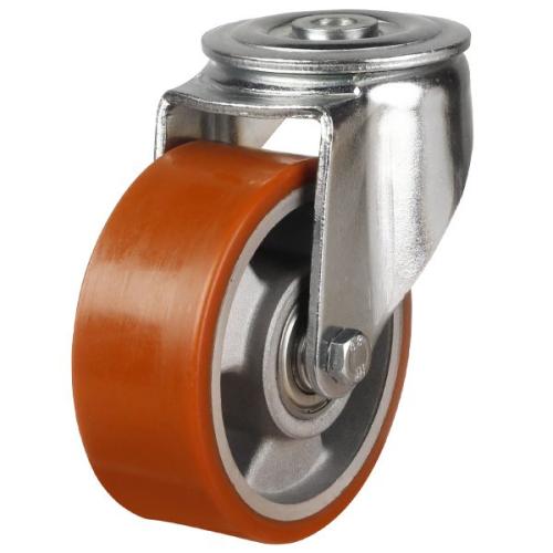 Heavy Duty 125mm Polyurethane on Aluminium Swivel Castor - 300kg Load