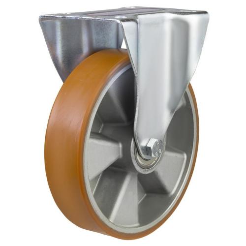 Heavy Duty 125mm Polyurethane on Aluminium Fixed Castor - 300kg Load
