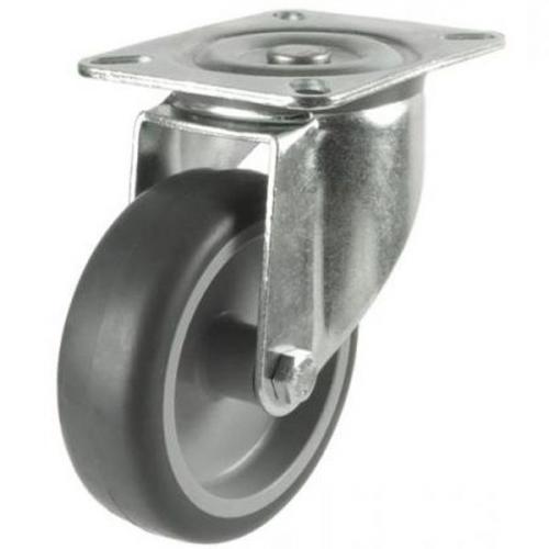 125mm medium duty swivel castor grey rubber wheel