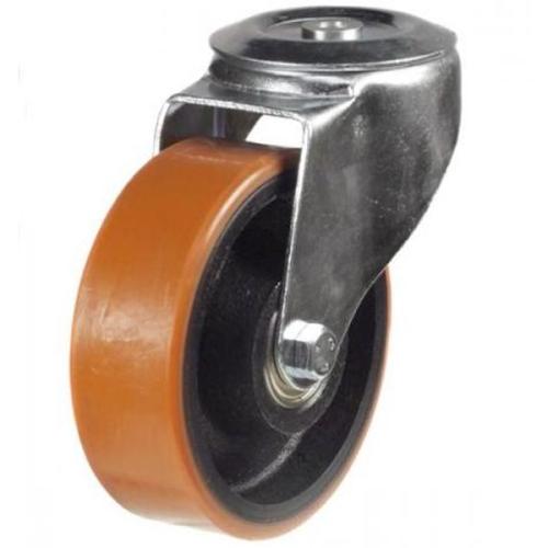 Medium Duty 150mm Polyurethane on Cast Iron Swivel Castor - 350kg Load