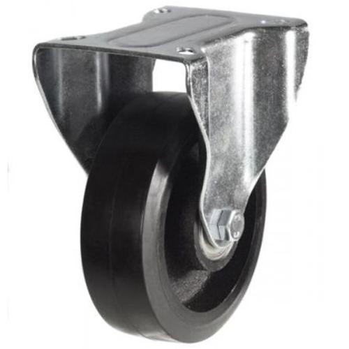 Medium Duty 150mm Rubber on Cast Iron Fixed Castor - 350kg Load