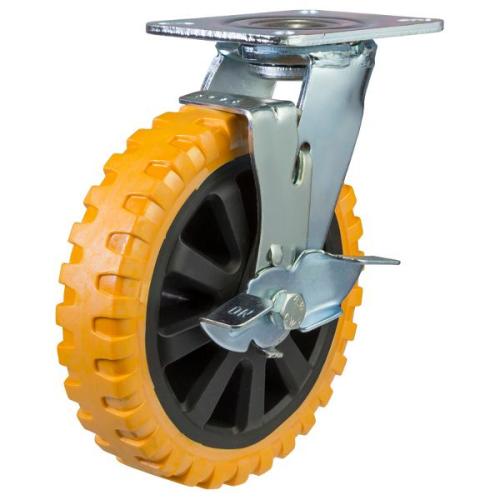 Heavy Duty 150mm Polyurethane on Nylon Swivel Castor - 300kg Load