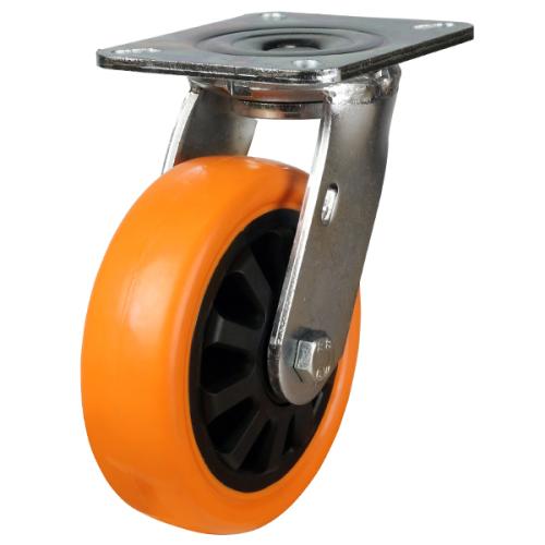 Heavy Duty 150mm Polyurethane on Nylon Swivel Castor - 500kg Load