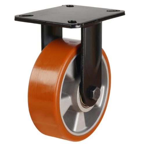 Heavy Duty 150mm Polyurethane on Aluminium Fixed Castor - 500kg Load