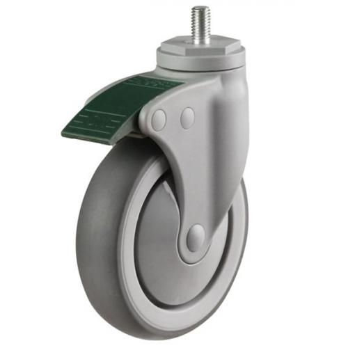 150mm  Light Duty Synthetic Non-Marking Rubber Swivel Castors with directional lock