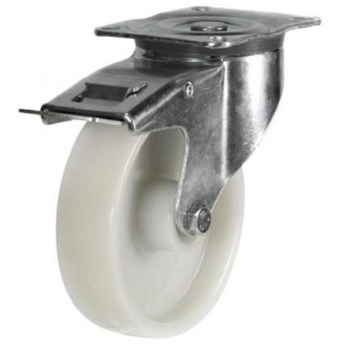 Medium Duty 150mm Nylon Swivel Braked Castor - 350kg Load
