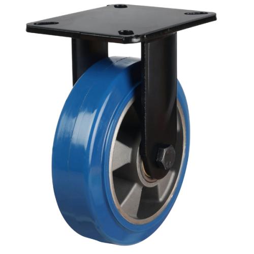 Heavy Duty 160mm Elastic Polyurethane on Aluminium Fixed Castor - 500kg Load