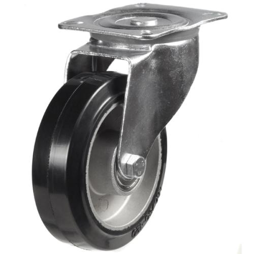 Medium Duty 160mm Elastic Rubber on Aluminium Swivel Castor - 350kg Load