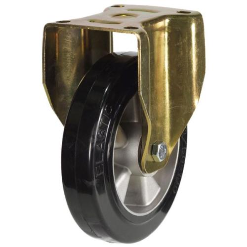 Heavy Duty 160mm Elastic Rubber on Aluminium Fixed Castor - 350kg Load