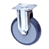 Medium Duty 160mm Synthetic Non-Marking Rubber Fixed Castor - 140kg Load