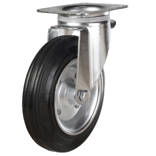 Heavy Duty 160mm Rubber on Steel Swivel Castor - 175kg Load