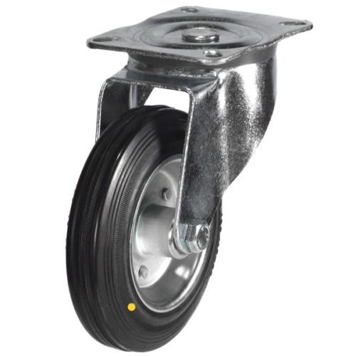 Medium Duty 200mm Anti-Static Rubber Swivel Castor - 205kg Load