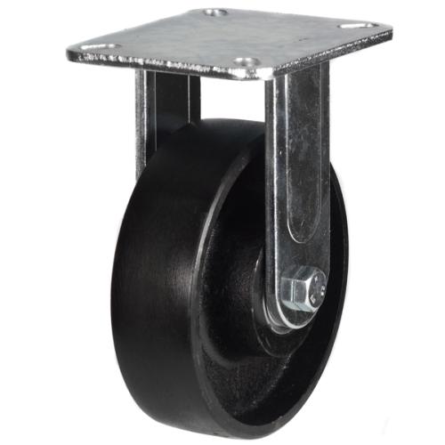 Heavy Duty 200mm Cast Iron Fixed Castor - 500kg Load
