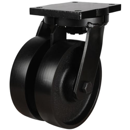 Extra Heavy Duty 200mm Cast Iron Swivel Castor - 2200kg Load