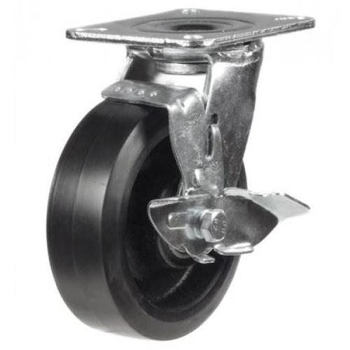 Heavy Duty 200mm Rubber on Cast Iron Swivel Castor - 500kg Load