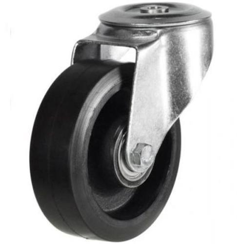 Medium Duty 200mm Rubber on Cast Iron Swivel Castor - 350kg Load
