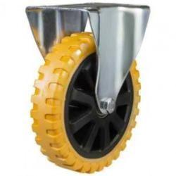 Medium Duty 200mm Polyurethane on Nylon Fixed Castor - 350kg Load