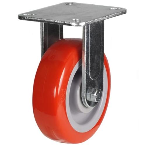 Heavy Duty 200mm Polyurethane on Nylon Fixed Castor - 500kg Load