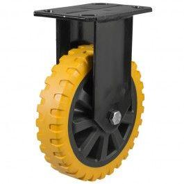 Extra Heavy Duty 200mm Polyurethane on Nylon Fixed Castor - 400kg Load