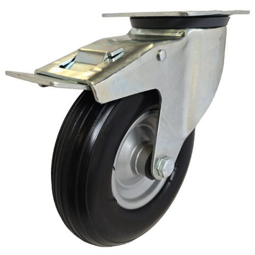 Medium Duty 200mm Polypropylene Swivel Braked Castor - 80kg Load