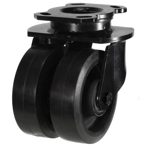Extra Heavy Duty 200mm Rubber on Cast Iron Swivel Castor - 1200kg Load
