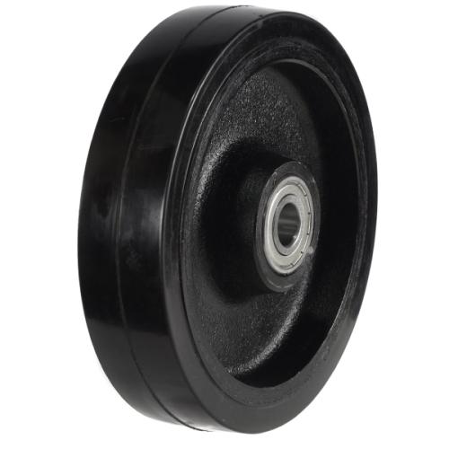 Heavy Duty 200mm Rubber on Cast Iron Wheel - 600kg Load
