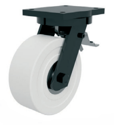 Industrial Heavy Duty 250mm Cast Nylon Swivel Braked Castor - 2500kg Load