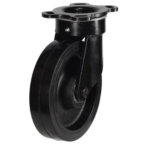Extra Heavy Duty 250mm Rubber on Cast Iron Swivel Castor - 700kg Load