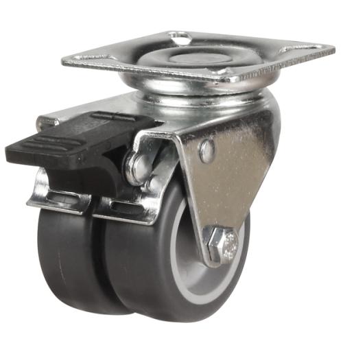 Light Duty 50mm Synthetic Non-Marking Rubber Swivel Braked Castor - 60kg Load