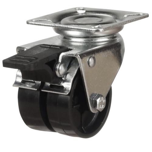 Light Duty 50mm Nylon Swivel Braked Castor - 60kg Load