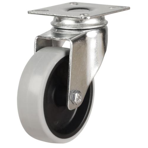 Light Duty 75mm Non-Marking Anti-Static Rubber Swivel Castor - 50kg Load