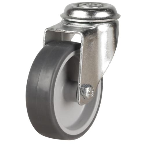 Light Duty 75mm Synthetic Non-Marking Rubber Swivel Castor - 50kg Load