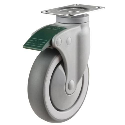Light Duty 75mm Synthetic Non-Marking Rubber Swivel Castor - 75kg Load