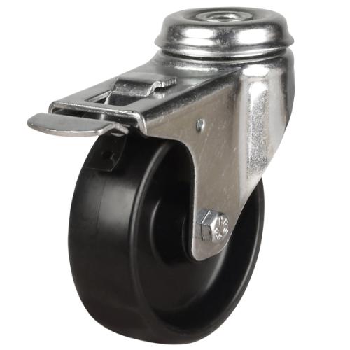 Light Duty 75mm Polypropylene Swivel Braked Castor - 50kg Load