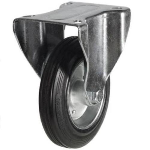 Light Duty 80mm Rubber on Steel Fixed Castor - 65kg Load
