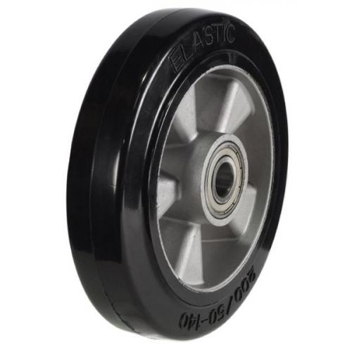 80mm / 100kg Elastic Rubber on Aluminium Centre Wheel