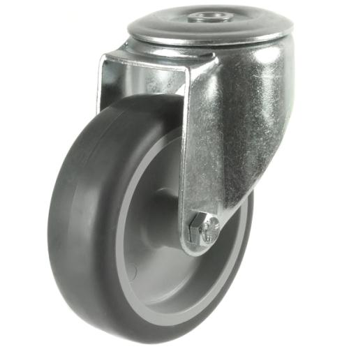Medium Duty 80mm Synthetic Non-Marking Rubber Swivel Castor - 60kg Load