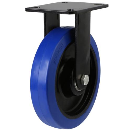 Heavy Duty 125mm Non-Marking Rubber Fixed Castor - 310kg Load