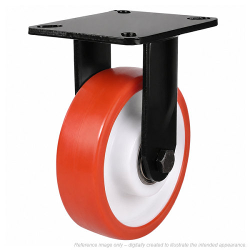 Heavy Duty 150mm Polyurethane on Nylon Fixed Castor - 500kg Load