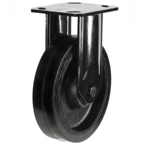 Extra Heavy Duty 150mm Rubber on Cast Iron Fixed Castor - 400kg Load