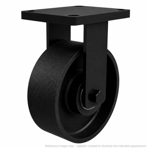 Industrial Heavy Duty 200mm Ductile Iron Fixed Castor - 2500kg Load
