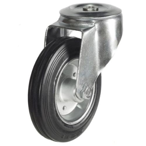 Medium Duty 80mm Rubber on Steel Swivel Castor - 65kg Load