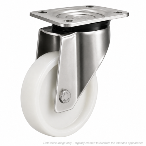 Heavy Duty Stainless Steel 150mm Nylon Swivel Castor - 800kg Load